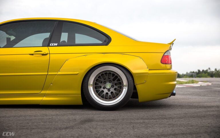 Rocketbunny Phoenix Yellow BMW E46 M3 With CCW Classic Wheels Wallpaper