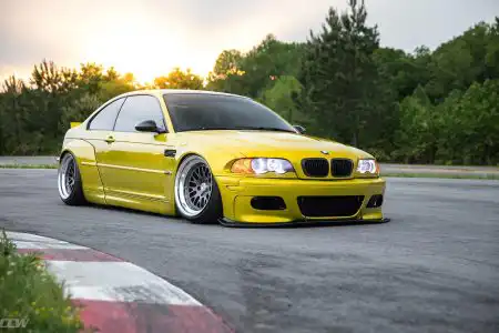 Rocketbunny Phoenix Yellow BMW E46 M3 With CCW Classic Wheels Wallpaper