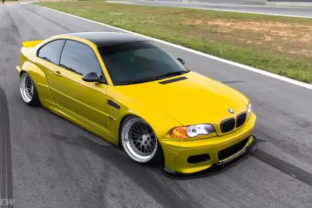 Rocketbunny Phoenix Yellow BMW E46 M3 With CCW Classic Wheels Wallpaper