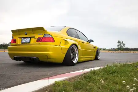 Rocketbunny Phoenix Yellow BMW E46 M3 With CCW Classic Wheels Wallpaper