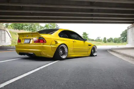 modified-phoenix-yellow-bmw-e46-m3-pandem-rocketbunny-widebody-deep-dish-ccw-wheels-k