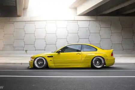 modified-phoenix-yellow-bmw-e46-m3-pandem-rocketbunny-widebody-deep-dish-ccw-wheels-m
