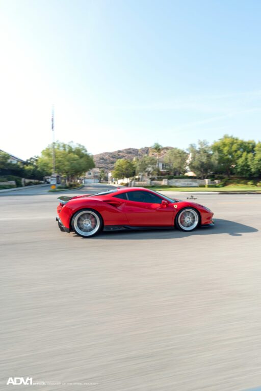 Rosso Corsa Ferrari F8 Tributo Gets ADV.1 Forged Wheels