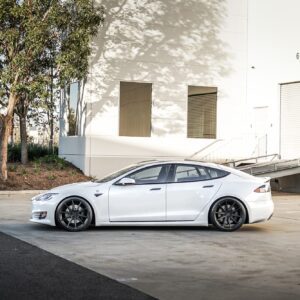White Tesla Model S Rocking A Set Of Vossen Hybrid Forged HF-3 Wheels