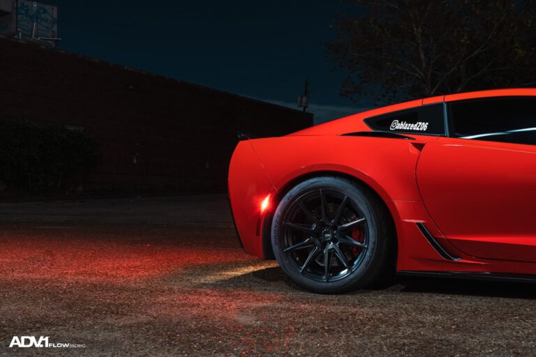 Torch Red Chevrolet C7 Corvette Z06 Gets ADV5.0 FLOWspec Wheels in Satin Black
