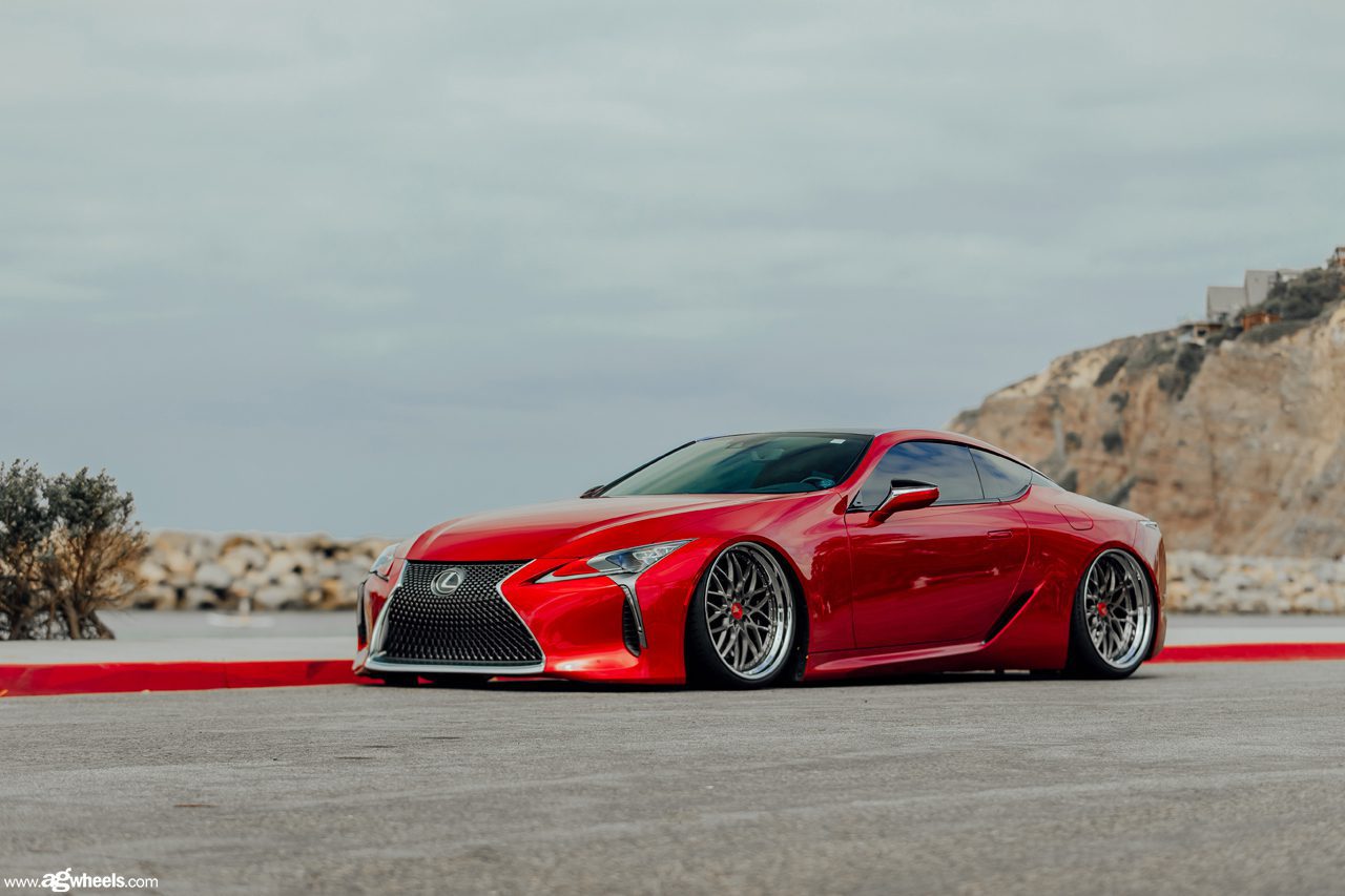 Infrared Lexus LC500 Looks Stunning on AG SR10 Wheels in Brushed Grigio