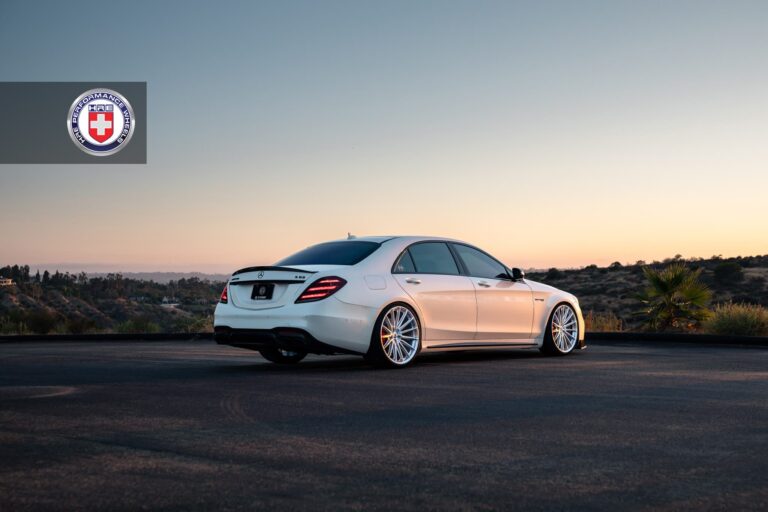 White Mercedes-Benz S63 AMG with HRE P103SC Wheels in Brushed Clear