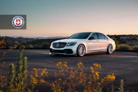 White Mercedes-Benz S63 AMG with HRE P103SC Wheels in Brushed Clear