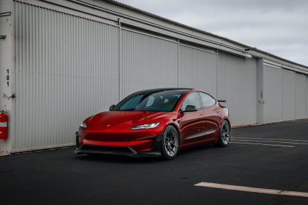 Red Rocket Tesla Model 3 Performance Highland and Model Y Juniper on UP-RW Road Warrior Wheel by Unplugged Performance 1920px (1)