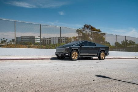 Magnesium Wrapped PPF Tesla Cybertruck UP Forged CYBRNOVA 24 Inch Satin Bronze Wheels UP INVINCIBLE steel body armor Unplugged Performance 11