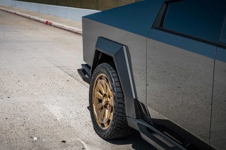 Magnesium Wrapped PPF Tesla Cybertruck UP Forged CYBRNOVA 24 Inch Satin Bronze Wheels UP INVINCIBLE steel body armor Unplugged Performance 3