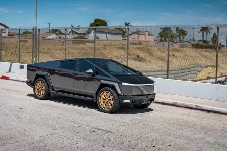 Magnesium Wrapped PPF Tesla Cybertruck UP Forged CYBRNOVA 24 Inch Satin Bronze Wheels UP INVINCIBLE steel body armor Unplugged Performance 5