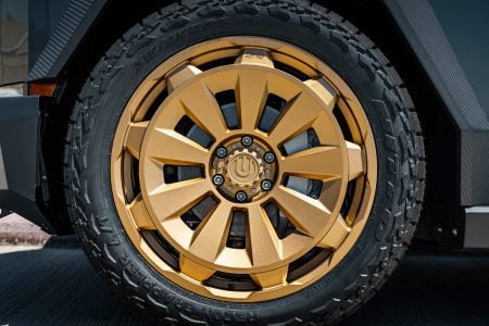 Magnesium Wrapped PPF Tesla Cybertruck UP Forged CYBRNOVA 24 Inch Satin Bronze Wheels UP INVINCIBLE steel body armor Unplugged Performance 6