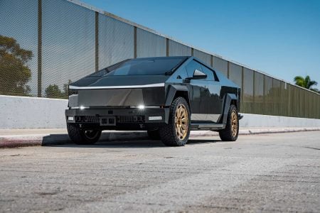 Magnesium Wrapped PPF Tesla Cybertruck UP Forged CYBRNOVA 24 Inch Satin Bronze Wheels UP INVINCIBLE steel body armor Unplugged Performance 9