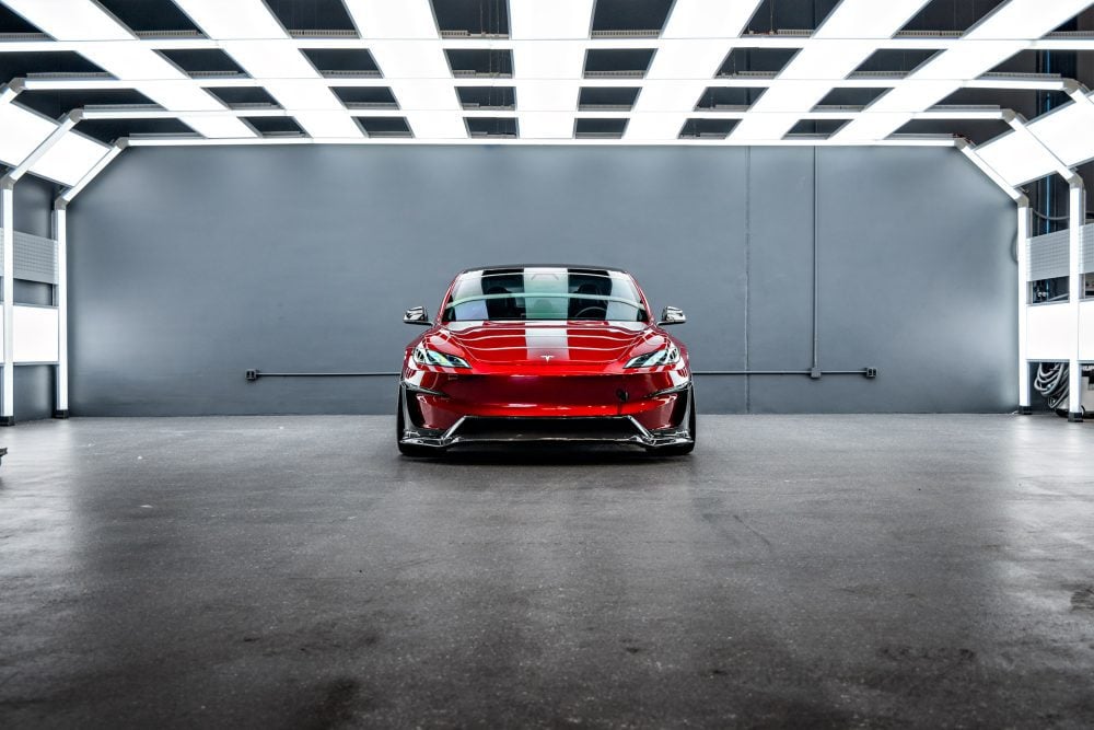Red Rocket by Unplugged Performance: Next-Level Tuning for the 2024+ Tesla Model 3 Performance 11 Tesla Model 3 Performance Highland UP Forged UP 03 Wheels Race Pro Coilovers Carbon Fiber Aero Kit 1920px 18
