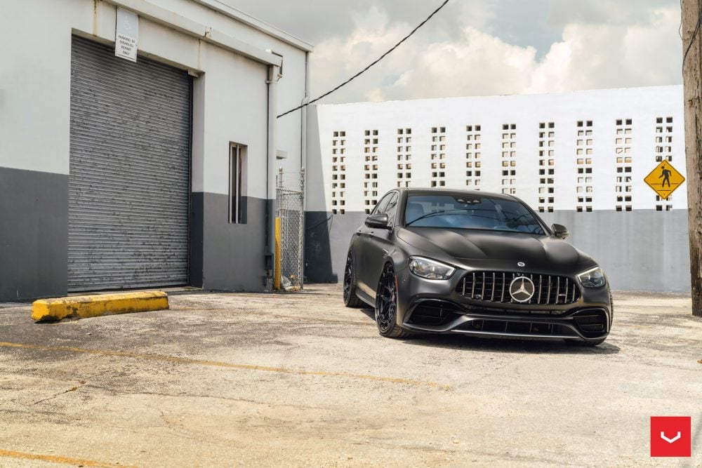 Designo Night Black Mercedes AMG E63 S On Vossen HFX 1 Wheels Image 4