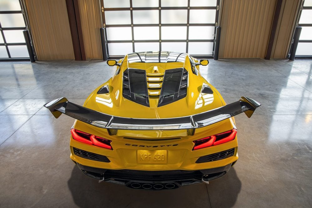 Rear view of Chevrolet Corvette ZR1 Coupe with ZTK Performance Package