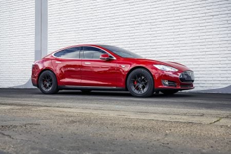 2015 Red-Multi Coat Tesla Model S on UP-RW FF 19-inch Wheels by Unplugged Performance 3
