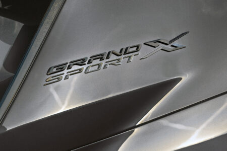 Close up view of the Grand Sport X badge