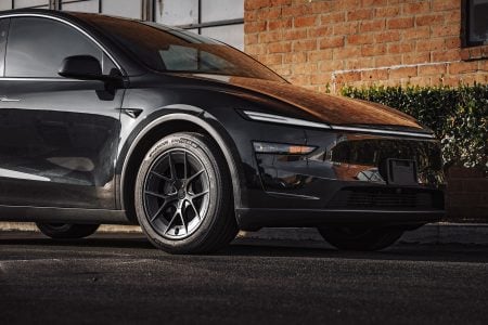 Diamond Black Tesla Model Y Juniper on UP-RW FF 19-inch Wheels by Unplugged Performance