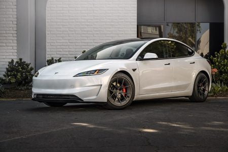 White Tesla Model 3 Highland on UP-RW FF 19-inch Wheels by Unplugged Performance