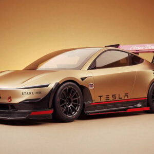Unplugged Performance Built an Autonomous Pikes Peak Race Car Out of a Tesla Cybercab and Called It “Goldmember”