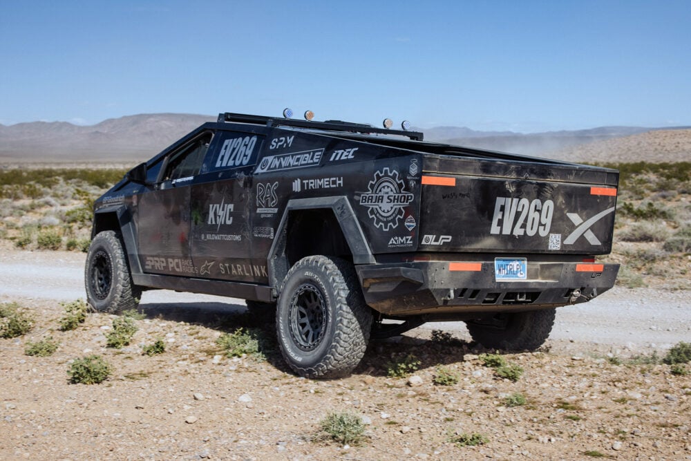 Unplugged Performance Finally Ships Its Cybertruck Lift Kit, and the Two-Year Wait Makes Sense 2 Unplugged Performance Tesla Cybertruck UP Invincible 2.5-inch Lift Kit Mint 400 Race Offroad Rear Profile Image 1