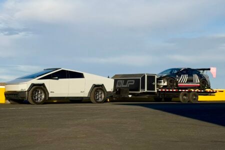 Cybertruck Hauling Model S Dark Helmet
